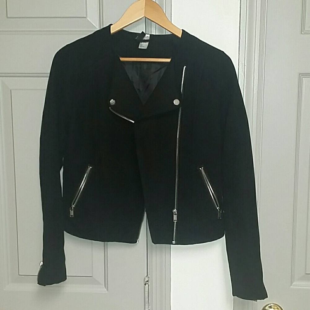 H&M faux suede moto jacket